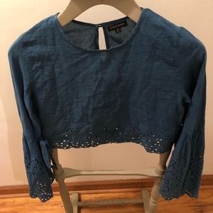 Style Envy women’s blouse size M long sleeve blue
